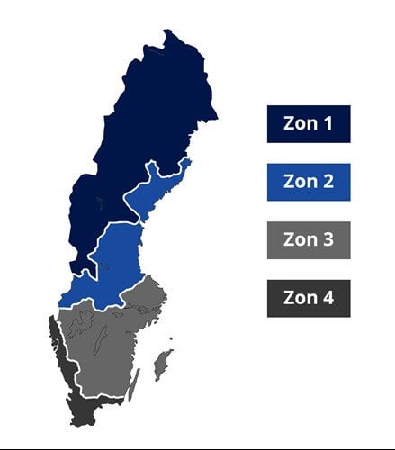 Karta svenska klimatzoner